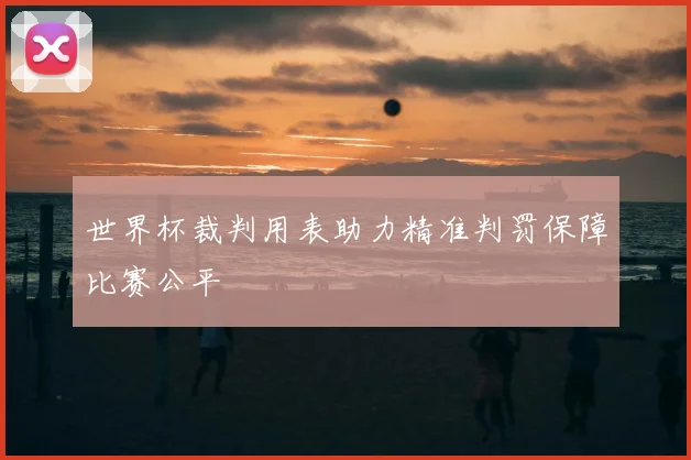 世界杯裁判用表助力精准判罚保障比赛公平